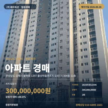 김해시 율하동 율상마을푸르지오3단지 아파트 경매, 학교 인접 11층 물건과 재공고 조건 2025타경12596 썸네일