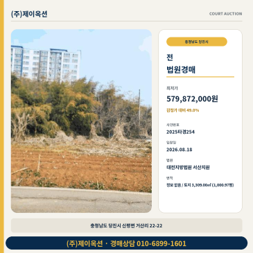 당진농사땅경매ㅣ충청남도 당진시 신평면 거산리 22-22ㅣ2025타경254 썸네일