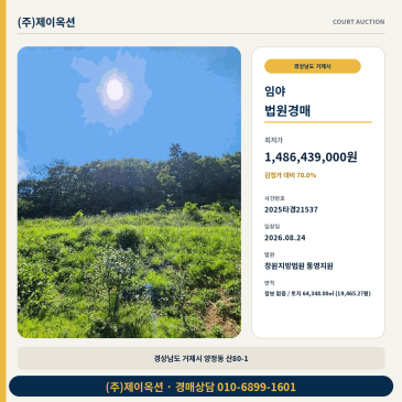 거제산지경매ㅣ경상남도 거제시 양정동 산80-1ㅣ2025타경21537 썸네일