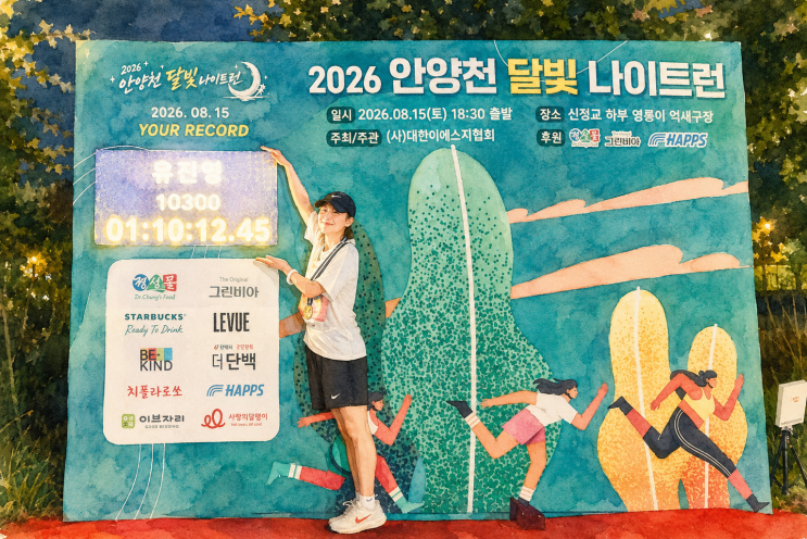 안양천 달빛 나이트런 10km 완주 후기, 생애 첫 마라톤 도전
