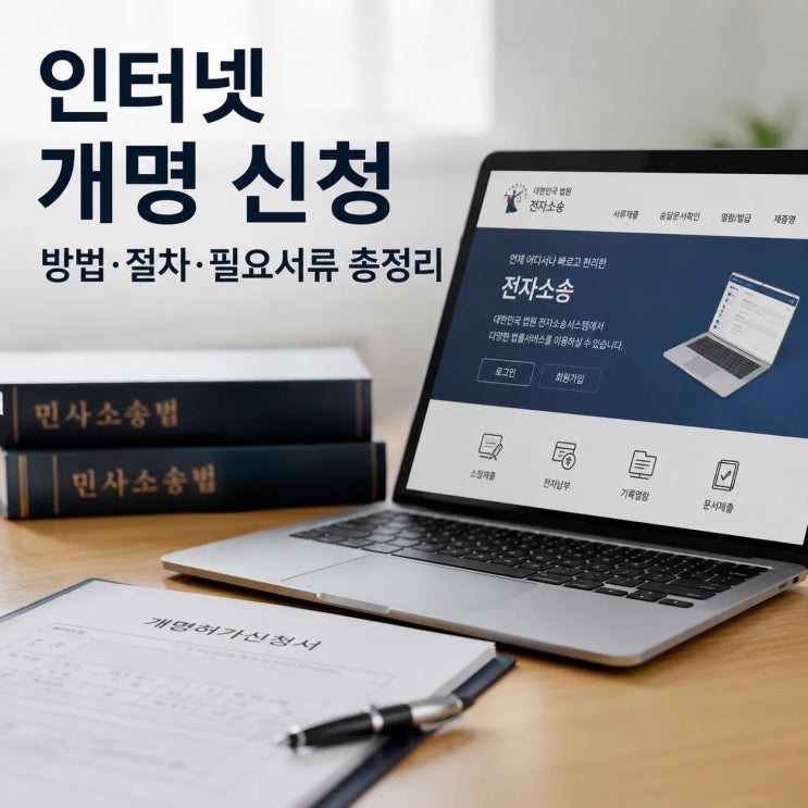 2026년 인터넷 개명 신청 방법 및 셀프 전자소송 필요 서류 총정리