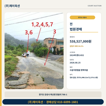 안성 죽산면 농지지분 경매 8월 25일 매각기일과 최저가 5억대 확인 2024타경51432 썸네일