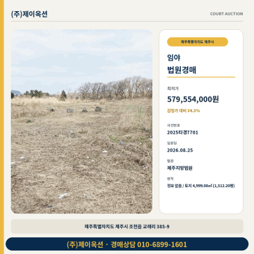 제주시 조천읍 교래리 임야 경매 생산관리지역 토지 2025타경7701 썸네일