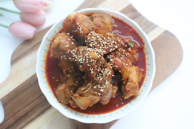 매콤 갈비찜 만들기 매콤달콤 갈비찜 양념 매운돼지갈비찜 레시피