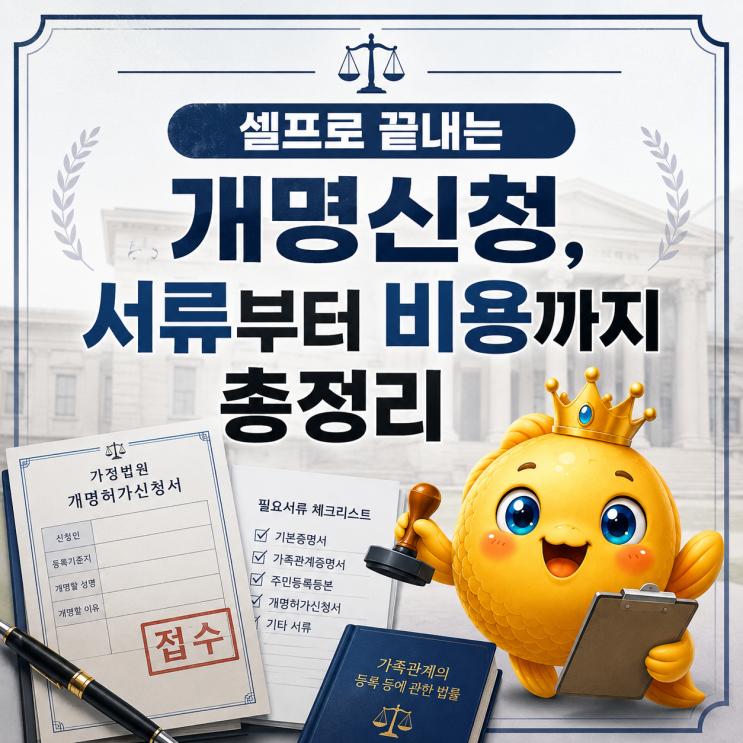 2026 셀프로 끝내는 개명신청, 서류부터 비용까지 총정리!