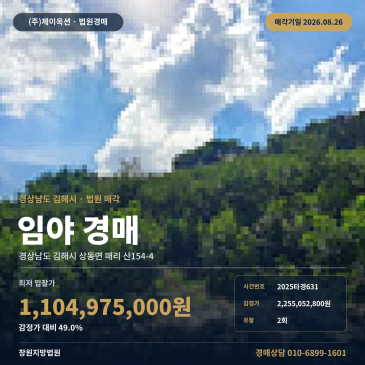 김해산지경매ㅣ경상남도 김해시 상동면 매리 산154-4ㅣ2025타경631 썸네일