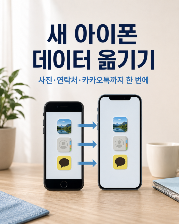 새 아이폰 데이터 옮기는 방법｜사진·연락처·카카오톡까지 한 번에