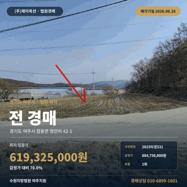 여주토지경매ㅣ경기도 여주시 점동면 청안리 42-1ㅣ2025타경531 썸네일