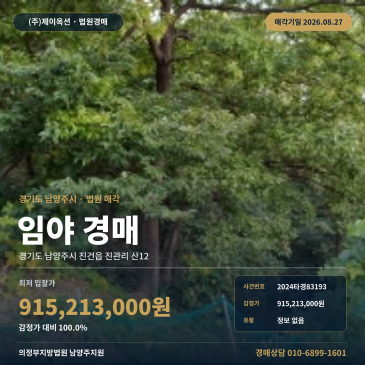 남양주산지경매ㅣ경기도 남양주시 진건읍 진관리 산12ㅣ2024타경83193 썸네일