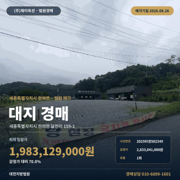세종토지경매 대전지법ㅣ세종 토지 경매 2025타경502349 썸네일
