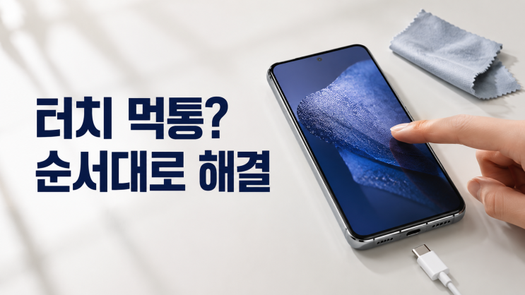 2026 SMARTPHONE TROUBLESHOOTING GUIDE아이폰터치안될 때, 초기화부터 하면 후회합니다 물기 점검부터 강제 재시동·복구모드까지, 데이터를 지키는 7단계 공식 자료 확인일: 2026년 8월... 증상 먼저 할 일 다음 단계 화면 전체가멈춤케이블·필름 분리, 화면 닦기 강제 재시동 일부만터치 안 됨필름·케이스 제거, 앱·설정 확인 반복되면 서비스 점검 화면이 검고 반응...