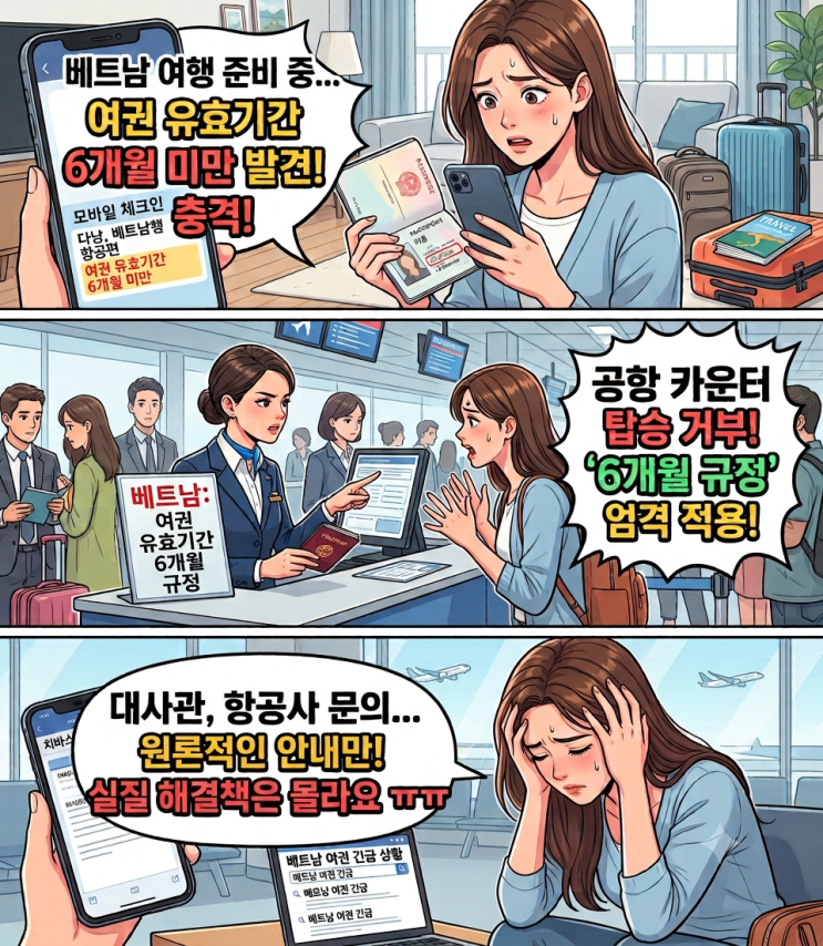 베트남 여권 유효기간 모바일 체크인 거절 패닉 상태? (수많은 출발 후기) 대표 이미지