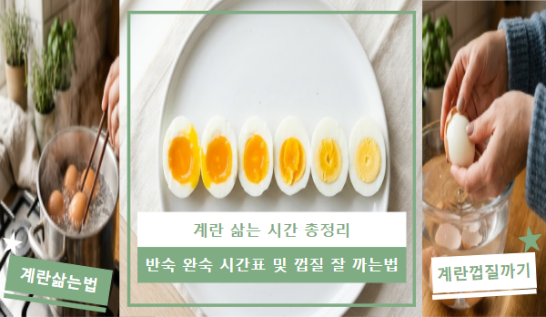 계란 삶는 시간 총정리 | 반숙 완숙 시간표 및 껍질 잘 까는 법