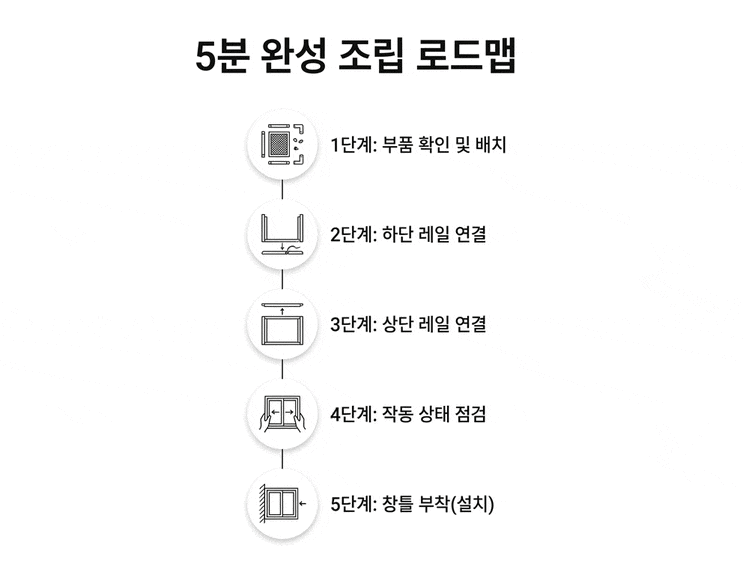 드로세라 무타공 슬라이딩 암막 블라인드 조립 및 설치 방법