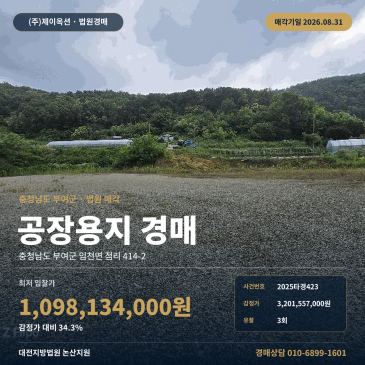 부여산업용지경매ㅣ충청남도 부여군 임천면 점리 414-2ㅣ2025타경423 썸네일