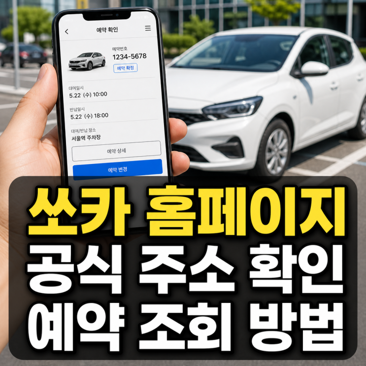 쏘카 홈페이지 바로가기 공식 주소와 예약 확인 방법