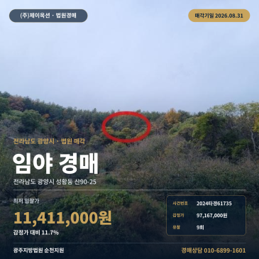 광양토지경매·임야ㅣ전라남도 광양시 성황동 산90-25ㅣ2024타경61735 썸네일