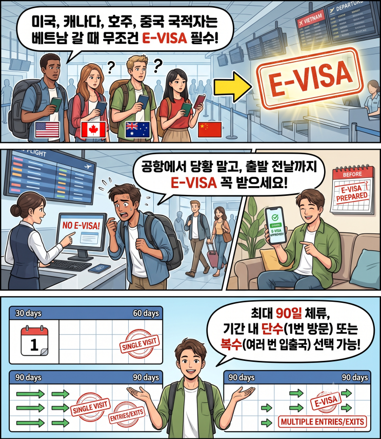 미국인 중국인 캐나다 호주 국적 베트남 여행 비자 필수 & 처리 속도 대표 이미지
