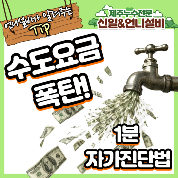 수도요금 폭탄 나왔을 때 1분 자가진단법! 제주누수 계량기 확인 요령 (제주도누수 감면 팁)