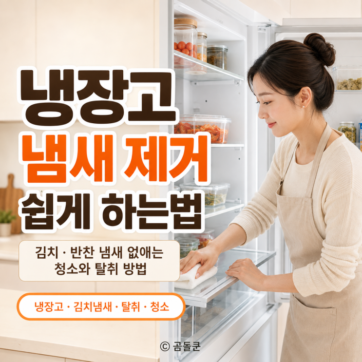 냉장고 냄새 제거 쉽게 하는법, 김치 반찬 냄새 없애는 청소와 탈취 방법