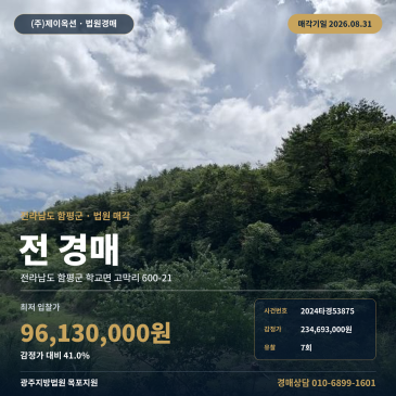 함평토지경매·건물제외ㅣ전라남도 함평군 학교면 고막리 600-21ㅣ2024타경53875 썸네일