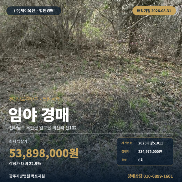 무안산경매·임야ㅣ전라남도 무안군 일로읍 의산리 산102ㅣ2025타경51011 썸네일