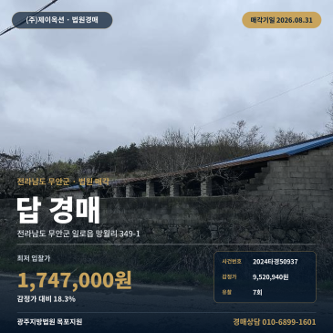 무안농사땅경매·농지ㅣ전라남도 무안군 일로읍 망월리 349-1ㅣ2024타경50937 썸네일