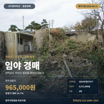 무안산경매·임야ㅣ전라남도 무안군 일로읍 광암리 506-4ㅣ2024타경57877 썸네일