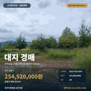 구례대지경매ㅣ전남 구례군 마산면 황전리 594-81ㅣ2025타경52047 썸네일