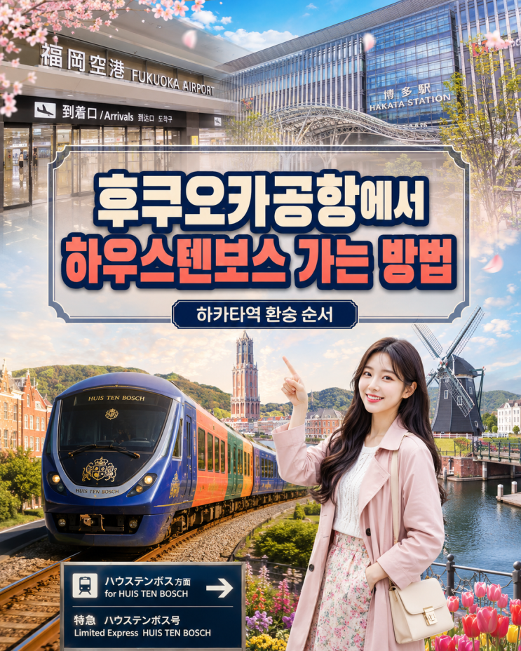 후쿠오카공항에서 하우스텐보스 가는 방법｜하카타역 환승 순서