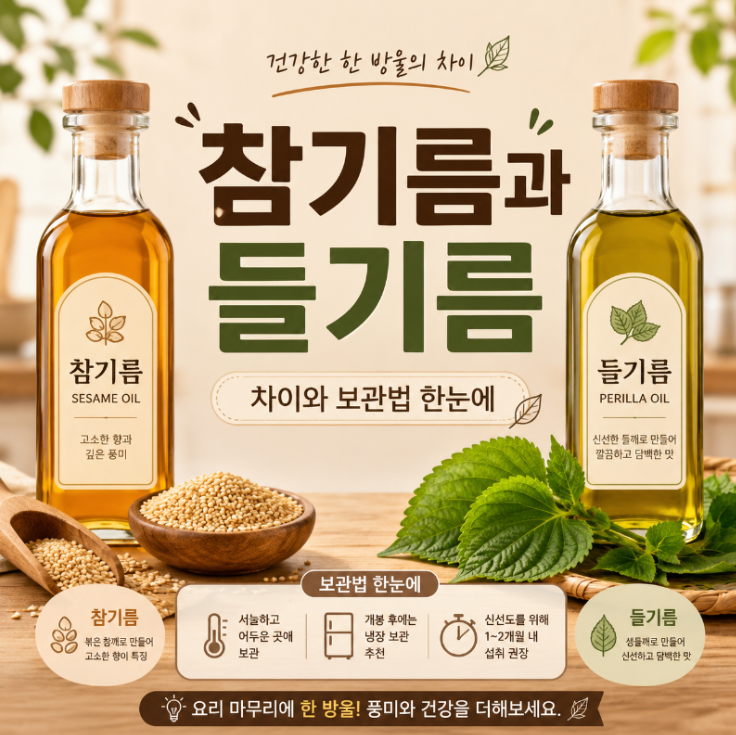 참기름 vs 들기름 차이 영양성분부터 냉장보관 방법까지