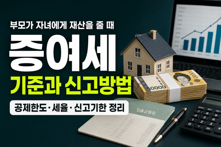 증여세 기준부터 신고방법까지, 신고기한과 공제 한 번에 정리