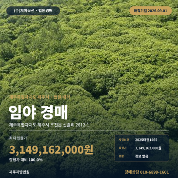 제주임야경매ㅣ제주특별자치도 제주시 조천읍 선흘리 2612-1ㅣ2025타경1465 썸네일