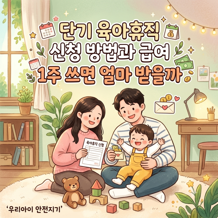 단기 육아휴직 신청 방법과 급여, 1주 쓰면 얼마 받을까