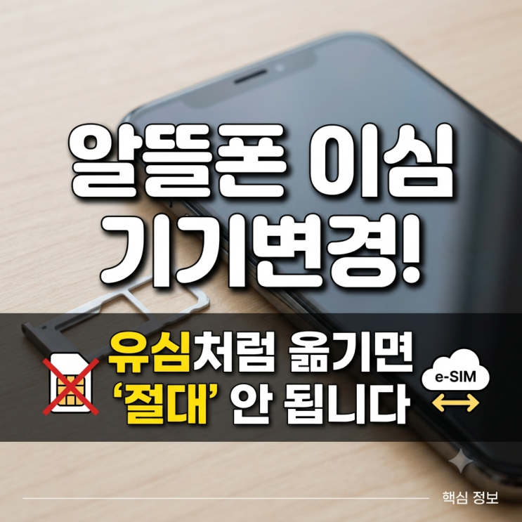 알뜰폰이심기기변경,유심처럼 옮기면 안 됩니다