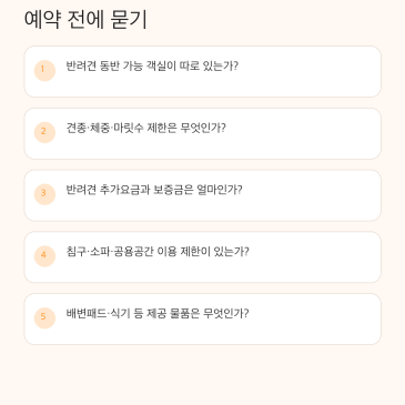 강릉 애견동반 숙소 체크리스트