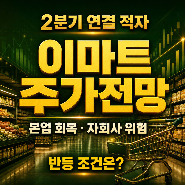 이마트 주가전망 자회사 적자 뒤 반등 조건은? 2분기 적자 뒤 매수타이밍은? 목표주가는/[209....