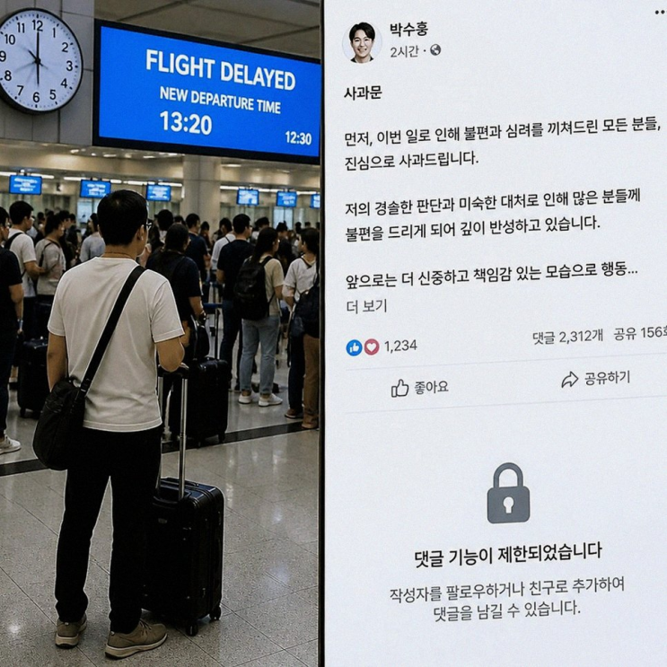 [박수홍 딸 사진 악플 논란: 비행기 지연 사과 이후 이어진 안타까운....