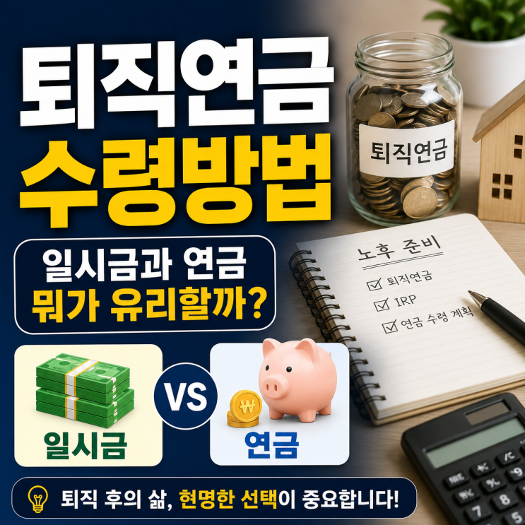 퇴직연금 수령방법 총정리! I 일시금과 연금 뭐가 유리할까?