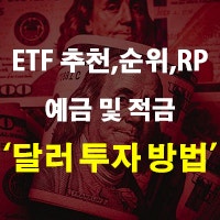 달러 투자 방법 및 ETF RP 예금 적금 추천 순위 정리