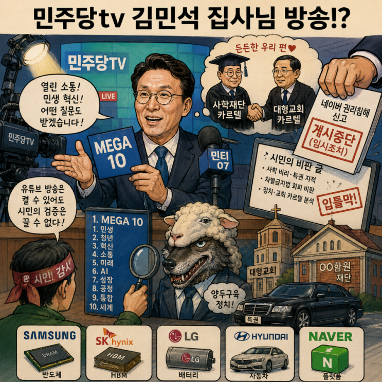 [민주당TV 민티07 첫방 '메가10 외치며 뒤로는 시민 '입틀막? 김민석의....