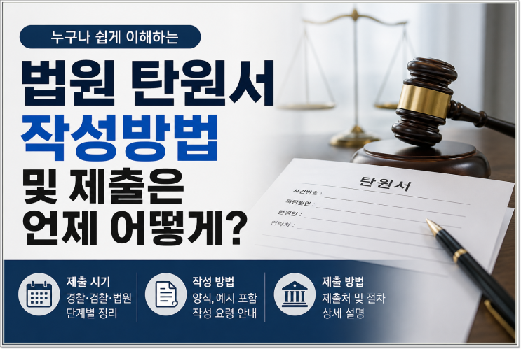 법원 탄원서 작성방법 및 제출은 언제 어떻게?