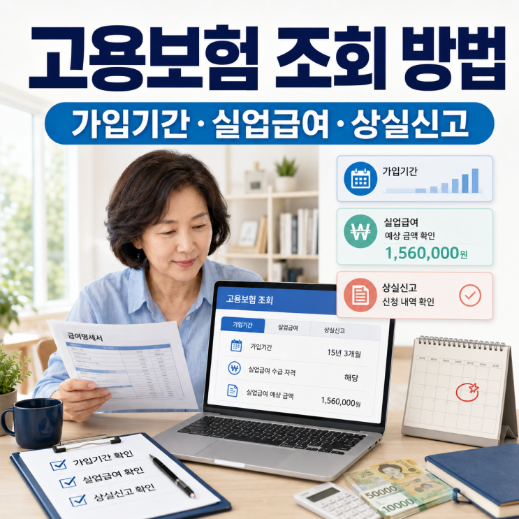 고용보험 조회 방법｜가입기간·피보험자격·실업급여 계산·상실신고 총정리