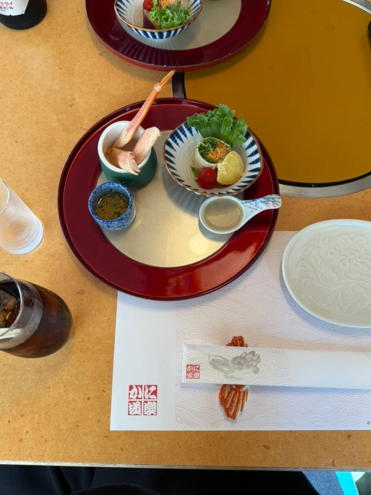 오사카여행 게정식 게요리 맛집. 카니도라쿠 도톤보리본점 런치코....