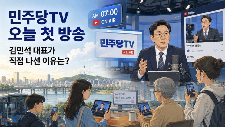민주당TV 오늘 첫 방송｜김민석 대표가 직접 나선 이유, 유튜브 정치....