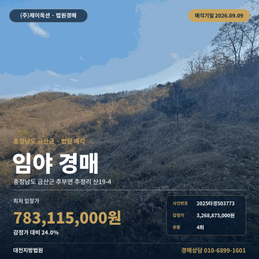 금산산지경매 추부면 추정리 부동산경매 2025타경503773 썸네일