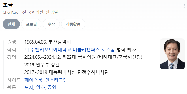 [사건사고]조국, "이재명 대통령에 대한 공소취소를 밀어붙인다면 ....