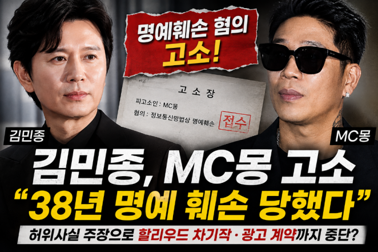 김민종 MC몽 명예훼손 고소, 38년 명예까지 언급한 이유