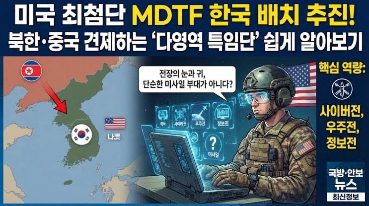 미국 최첨단 MDTF 한국 배치 추진! 북한·중국 견제하는 ‘다영역 특....