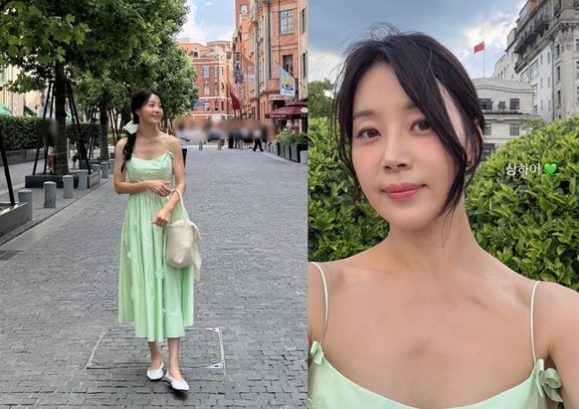 한지혜, 민트 드레스로 상하이 여행… 청순한 근황 공개